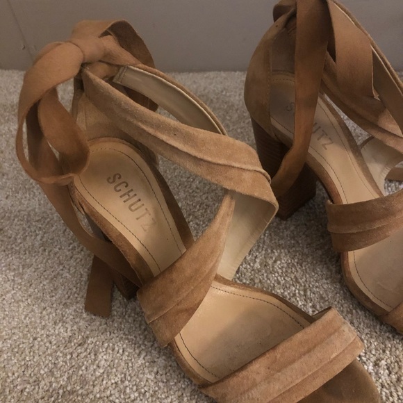 Schutz lace up heels in Carmel brown, great! - Picture 5 of 8